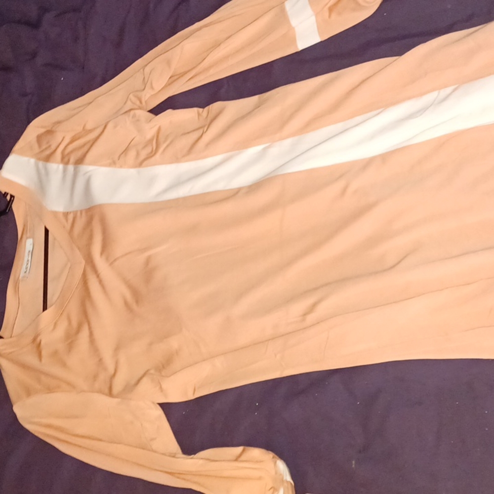 Peach/white stripe nwot